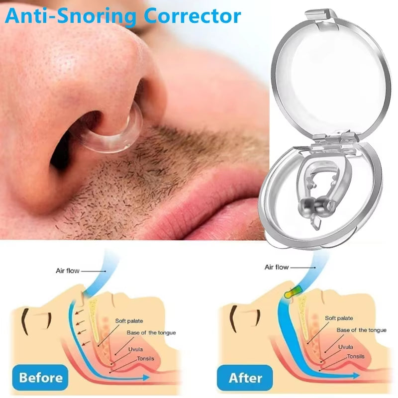 Hot anti Snoring Device Nose Clip Vent Blocker Silicone Snore Stop Ring Silent Snore Sleep Artifact Treatment Aid Night Sleeping