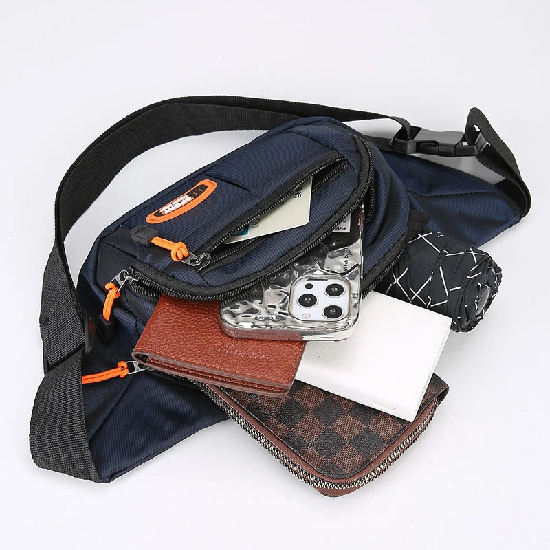 Multifunctional Mobile Waist Bag for Men and Women - Large Capacity, Splash-Resistant, and Durable for Construction and Business Use