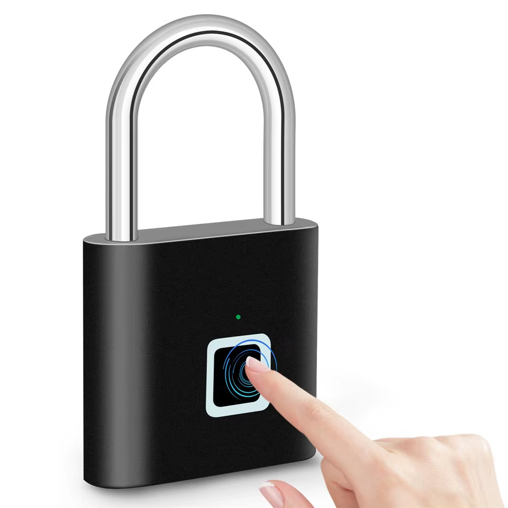 KERUI Keyless USB Charging Fingerprint Lock Smart Padlock Waterproof Door Lock 0.2Sec Unlock Portable Anti-Theft Padlock Zinc