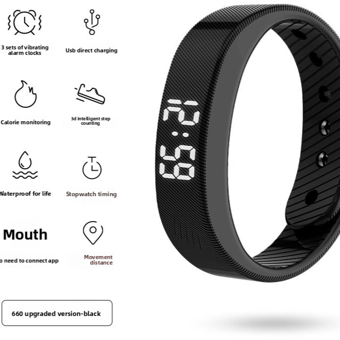 Sports Digital Watch with Vibration Alarm