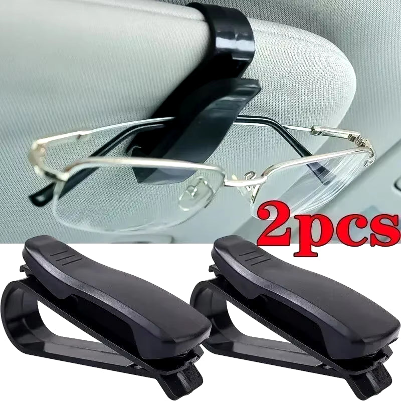 2PCS Universal Car Auto Sun Visor Glasses Box Sunglasses Clip Card Ticket Holder Fastener Pen Case Eyeglasses Clips Accessories