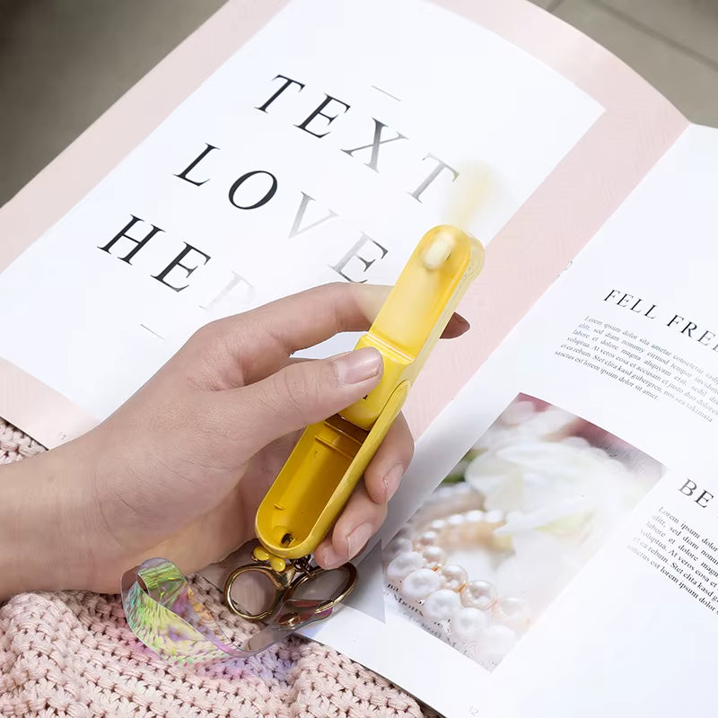 Cute Mini Fan Kipas Portable Hand Fold Bedside Office USB Charge Battery Table Desk Cooling