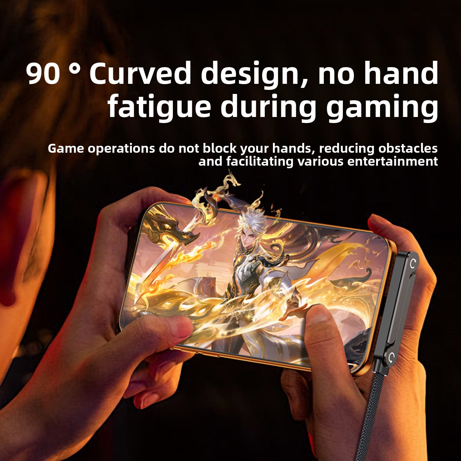 Folding stand, elbow braided charging cable