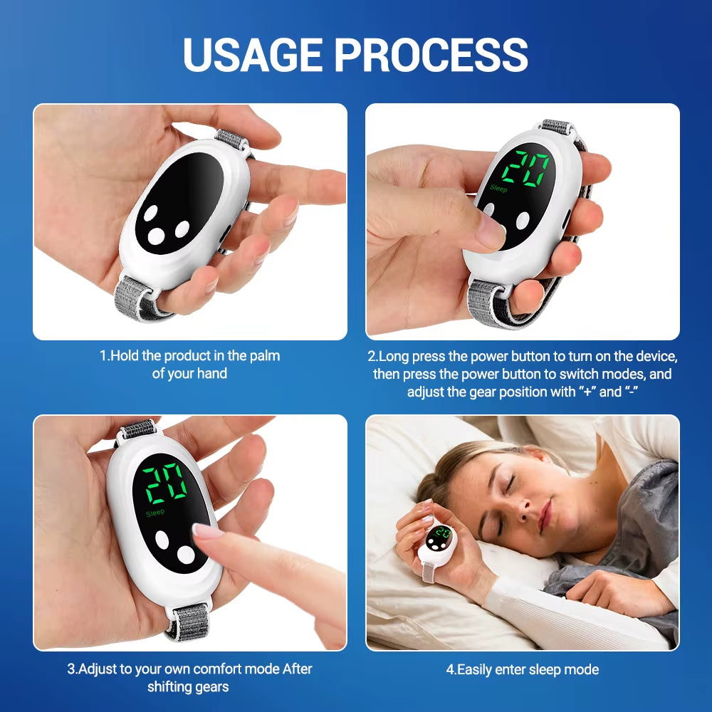 New Microcurrent Sleep Aid Device EMS Sleep Aid Machine Sleep Instrument for Insomnia Stress Anxiety Relief Palm Pulse Massager