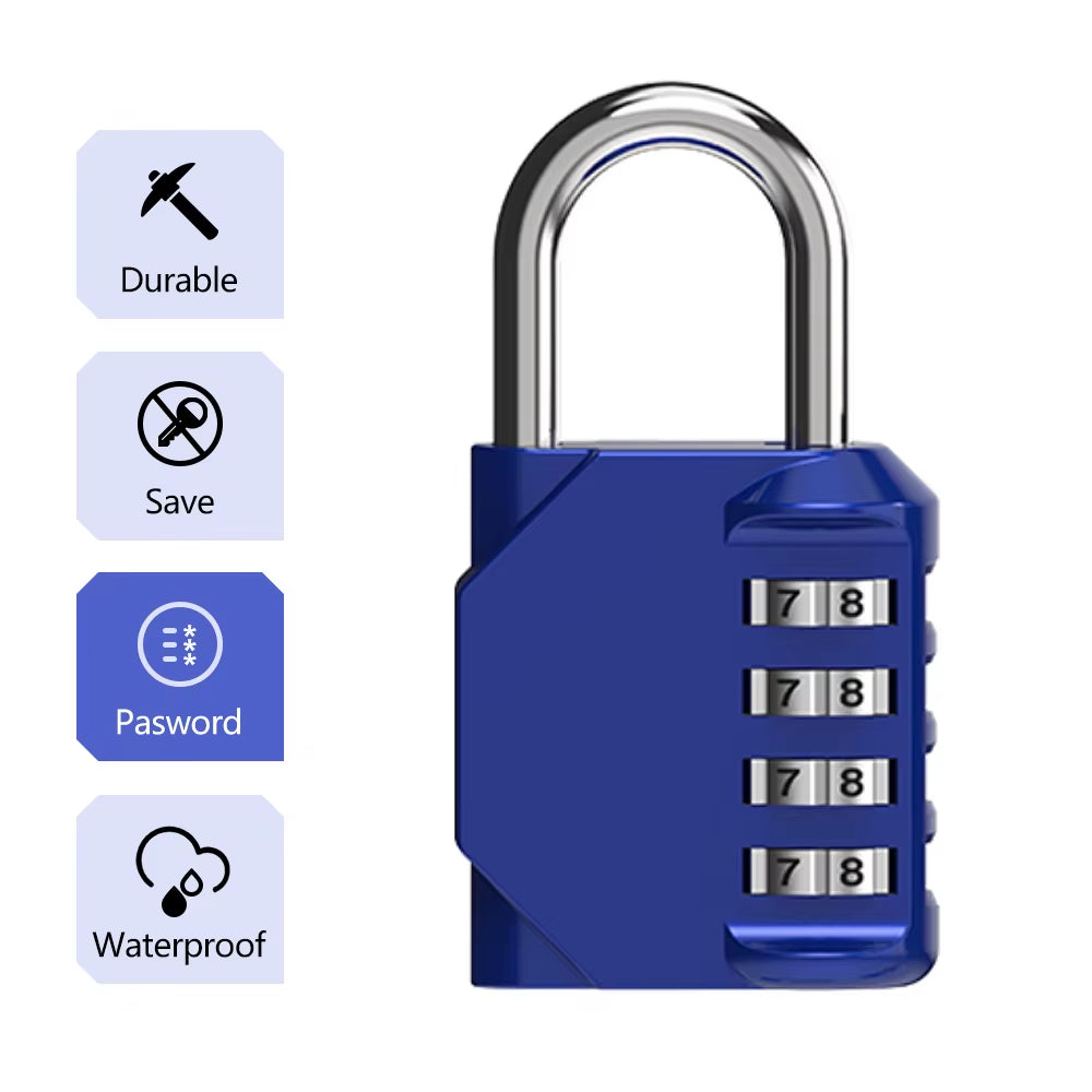 Travel Padlock Anti-Theft Backpack Small Padlock Resettable 3/4 Digit Combination Suitcase Password Code Lock Luggage Padlock