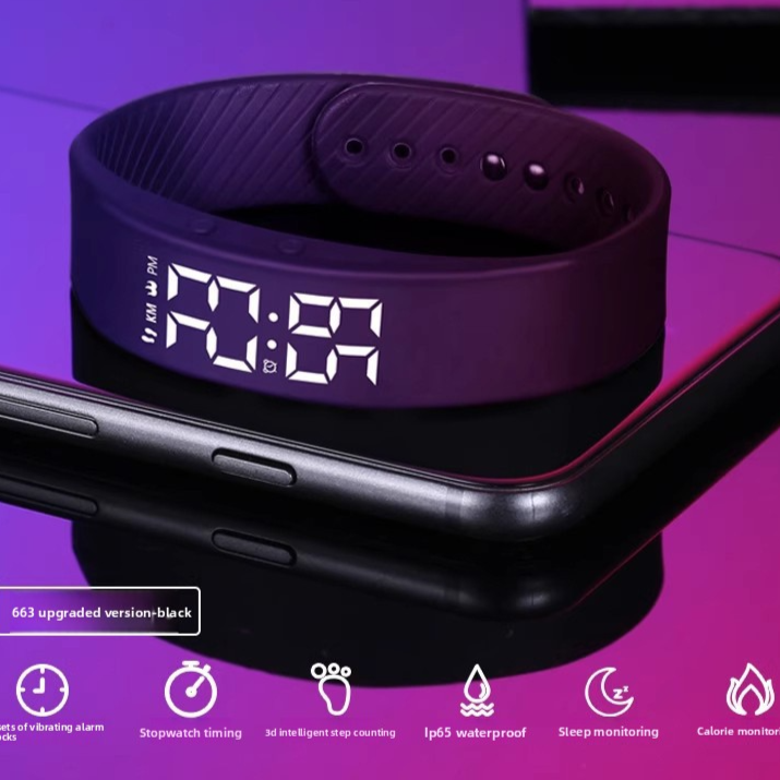 Sports Digital Watch with Vibration Alarm