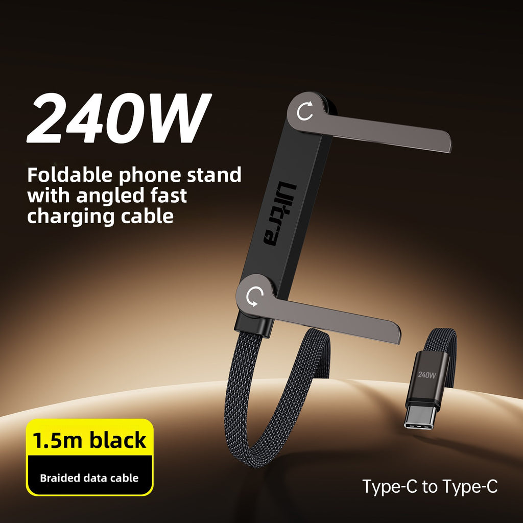 Folding stand, elbow braided charging cable