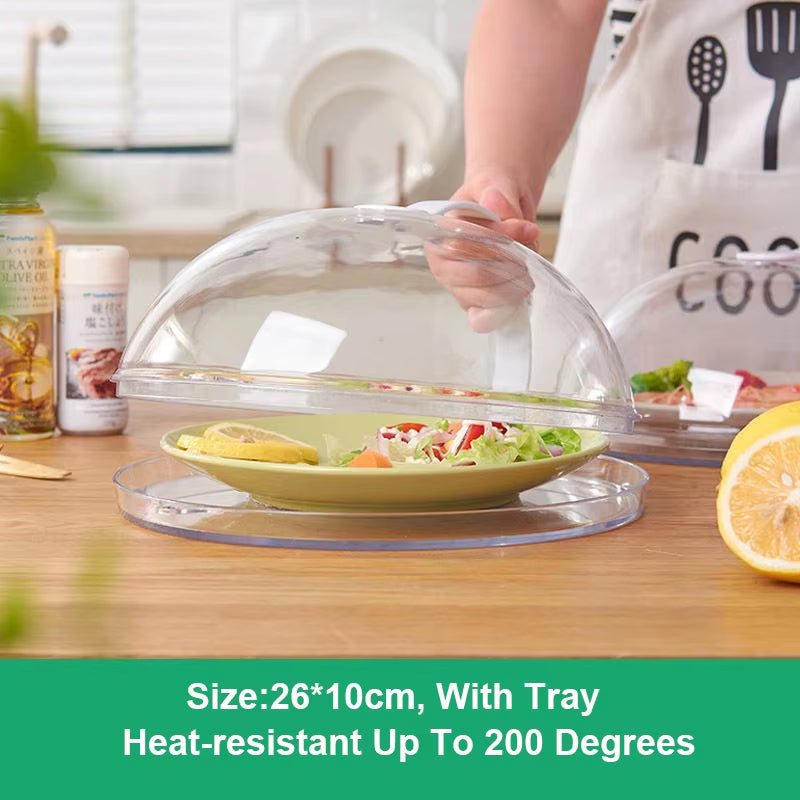 Microwave Cover with Steam High Temperature Resistant Microwave Guard Lid Vent Transparent Food Heating Cover with Handle